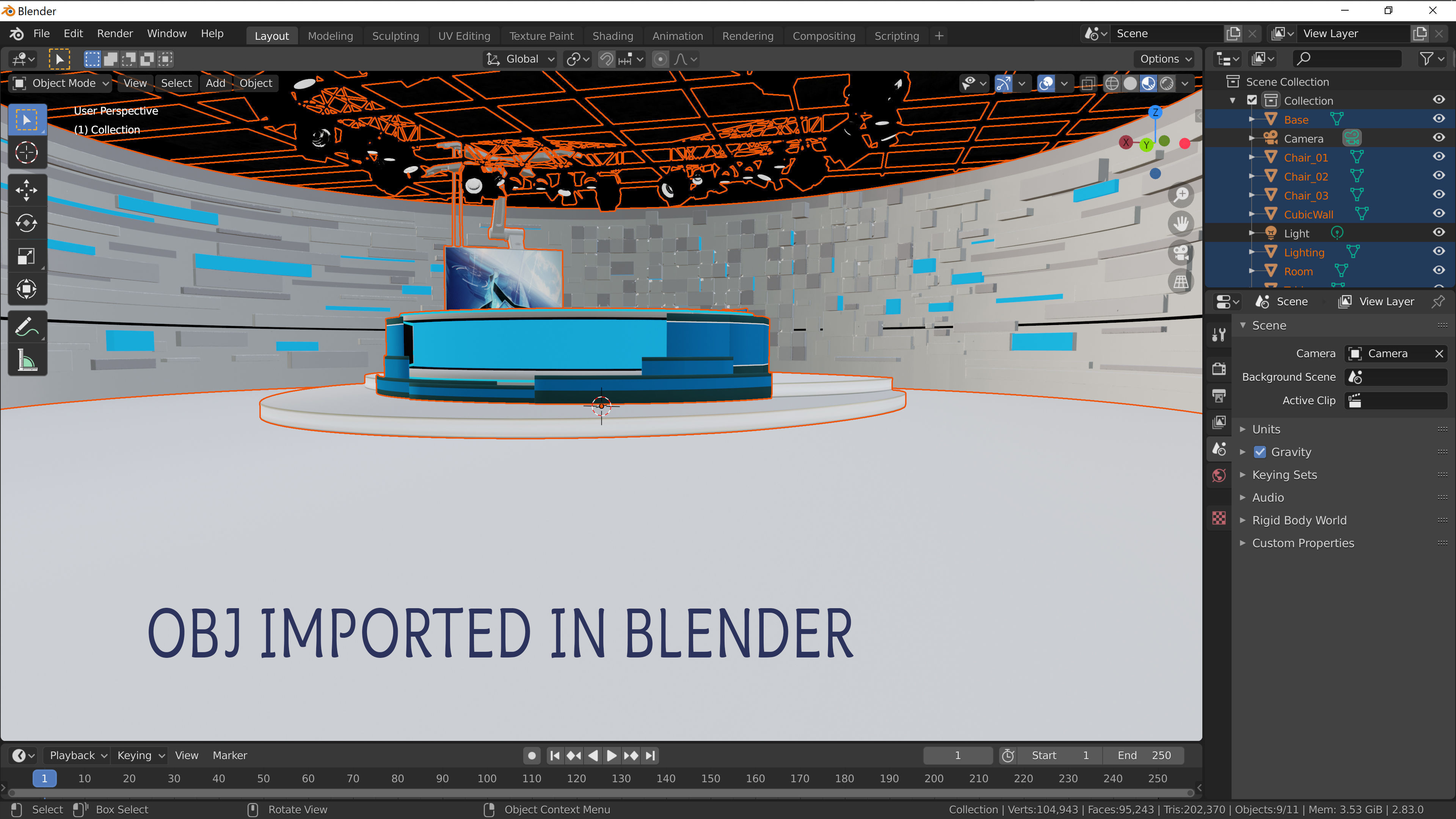 Virtual TV Studio 02 PBR Low-poly 3D model_10