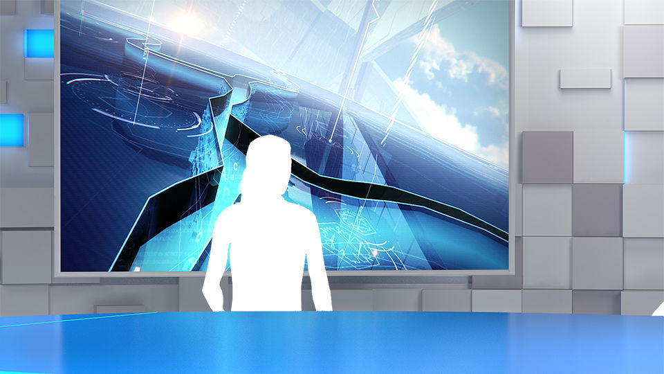 Virtual TV Studio 02 PBR Low-poly 3D model_3