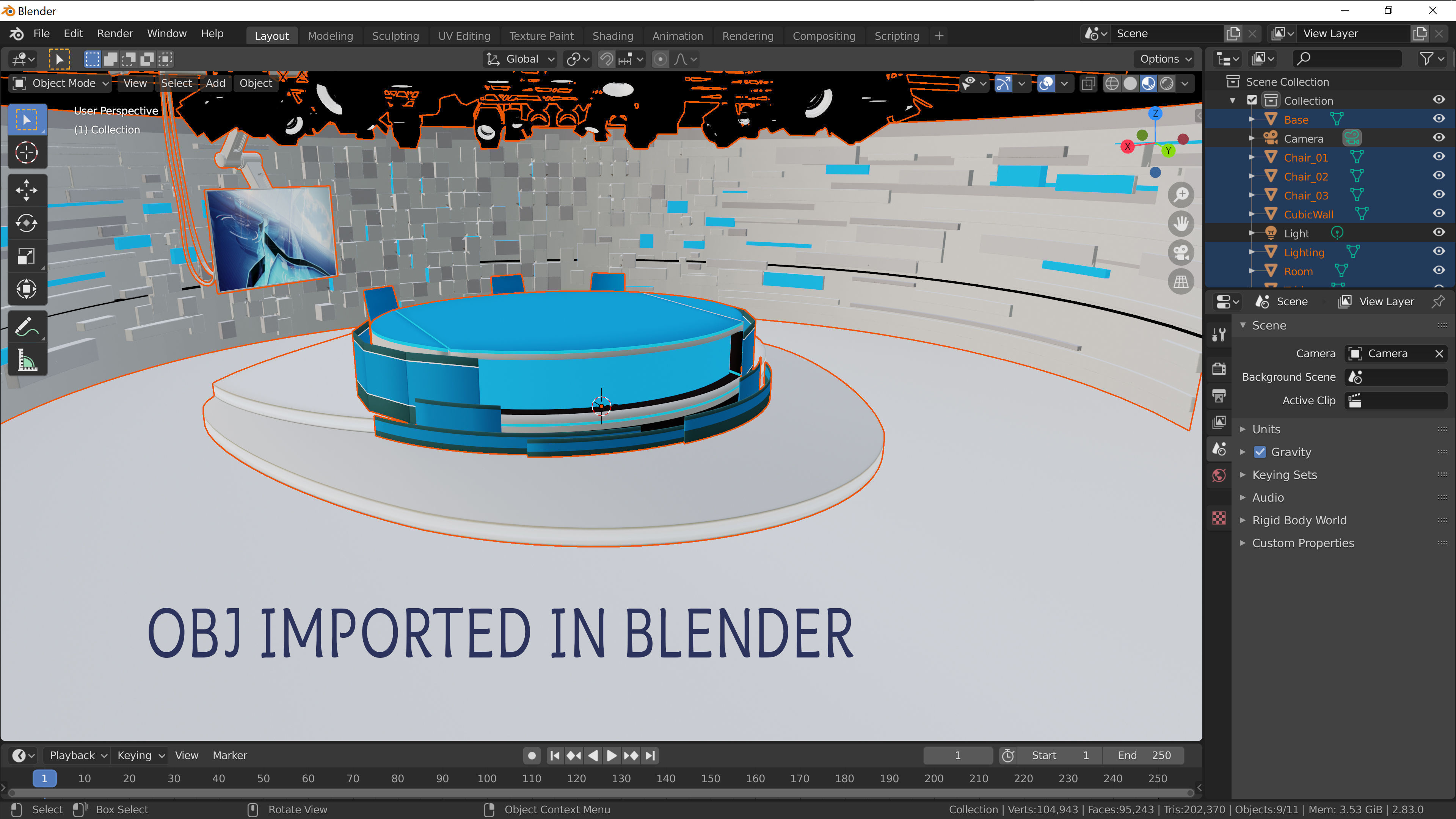 Virtual TV Studio 02 PBR Low-poly 3D model_9