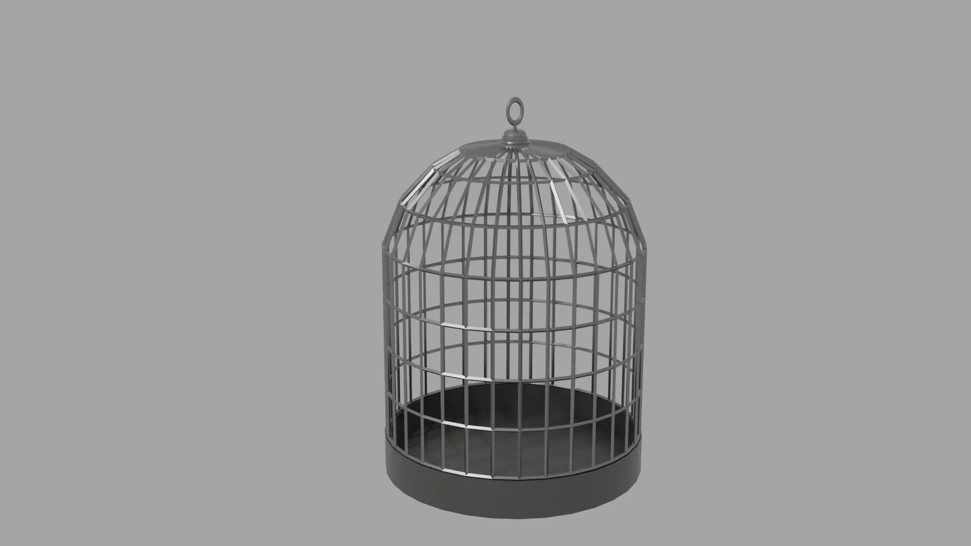 Bird Cage Low-poly 3D model_2