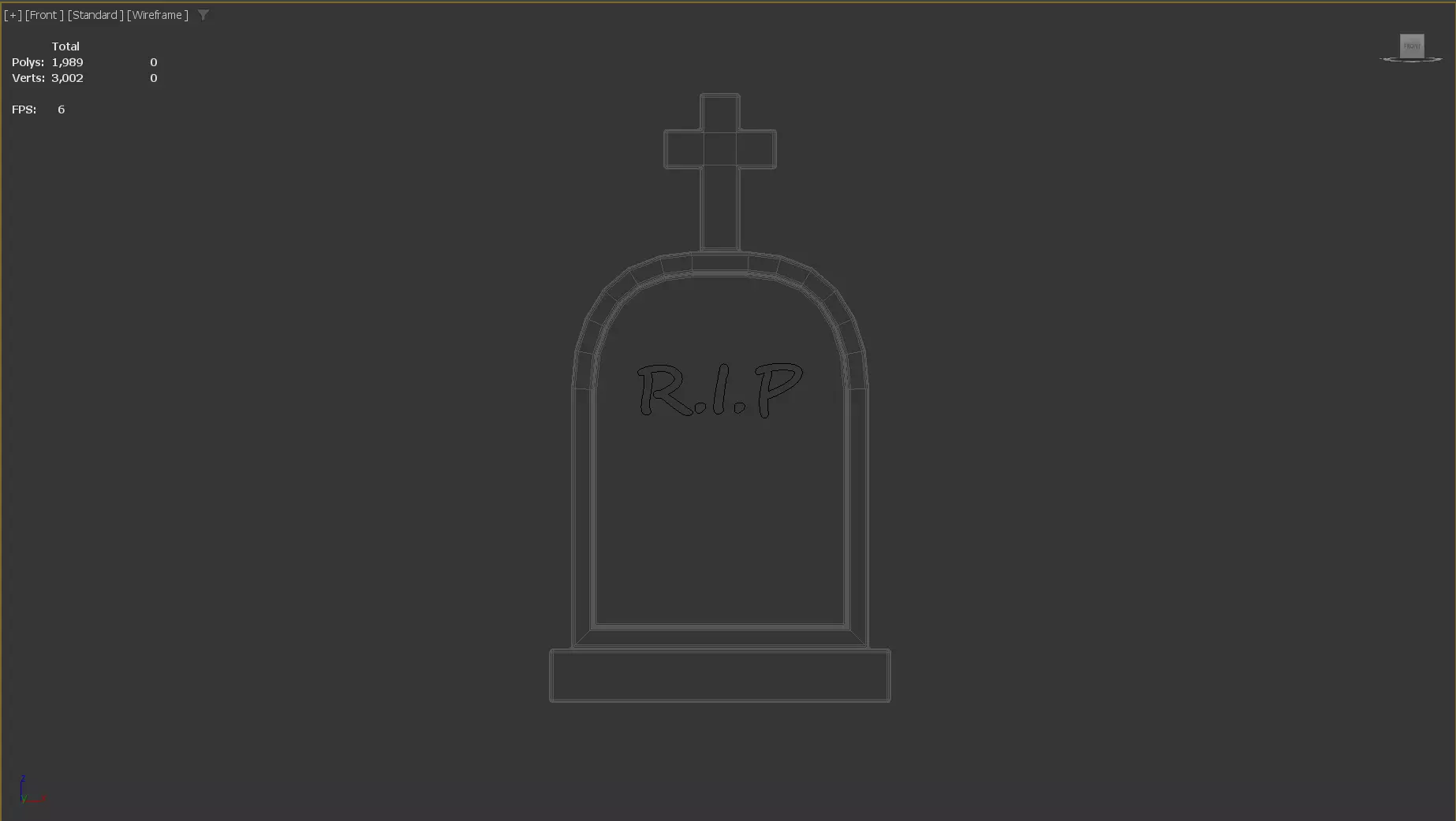 Stylized Low-Poly Gravestone Low-poly 3D model_12