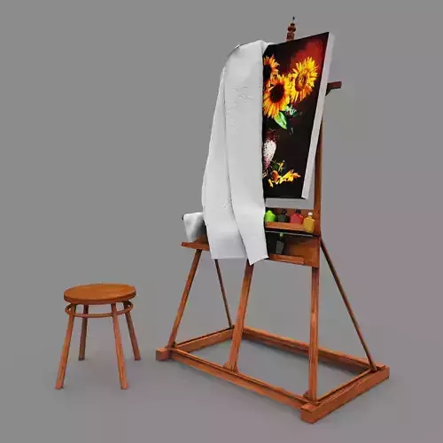 Easel  molbert Free 3D model