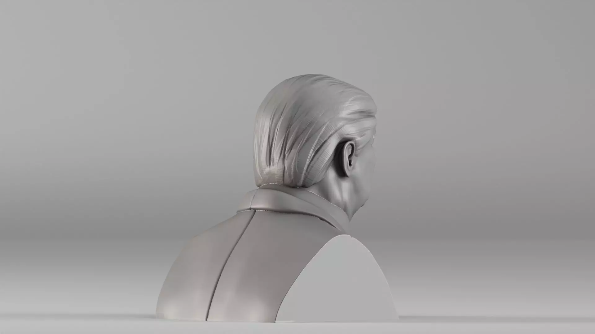 S00056 Realistic Male Bust in Suit 3D print model_4