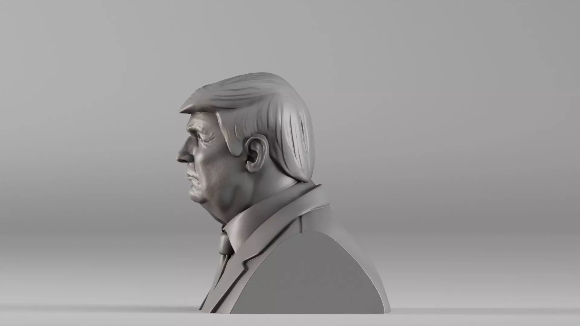 S00056 Realistic Male Bust in Suit 3D print model_6