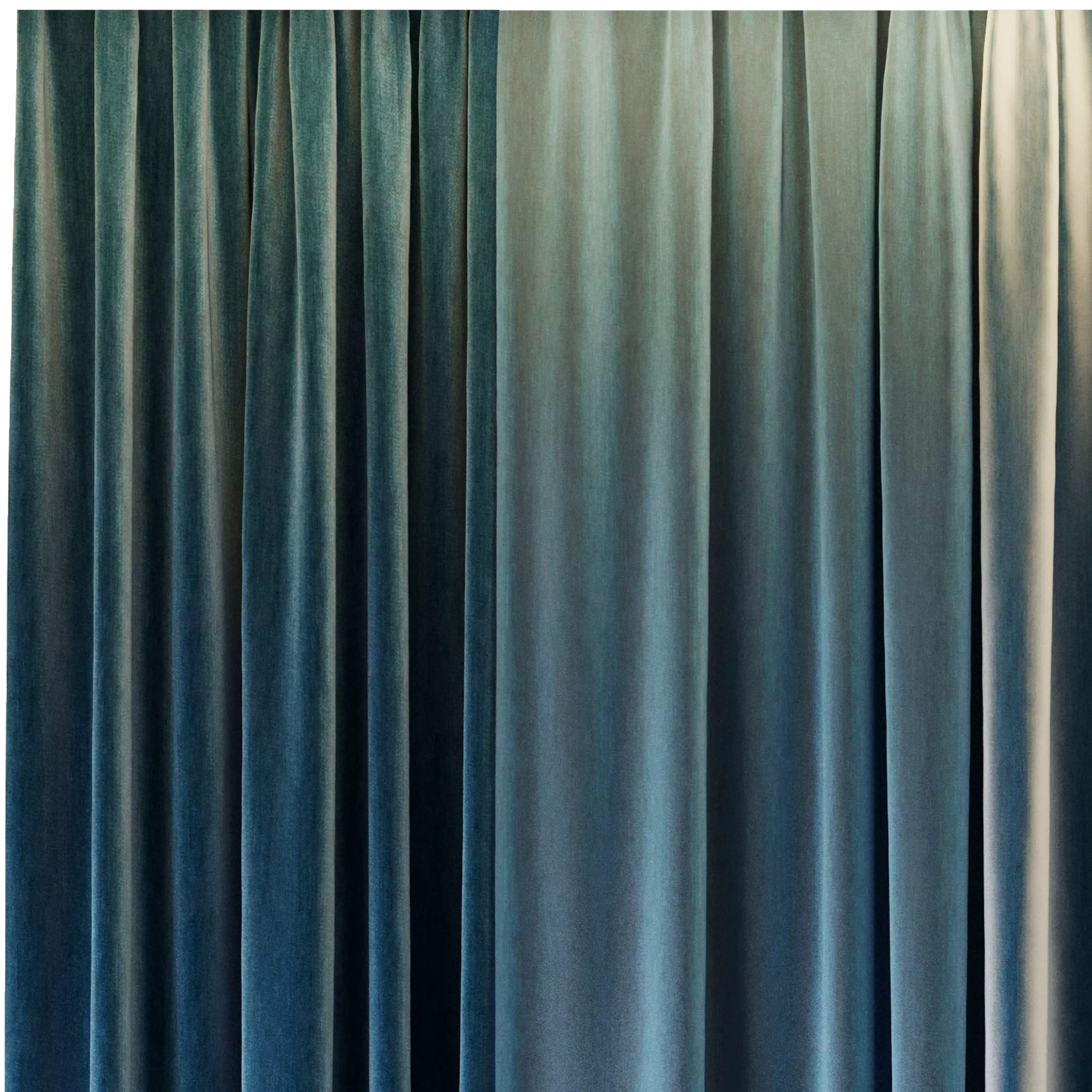 Set of soft bule silk curtains with wrinkles - collections 41 Low-poly 3D model_2