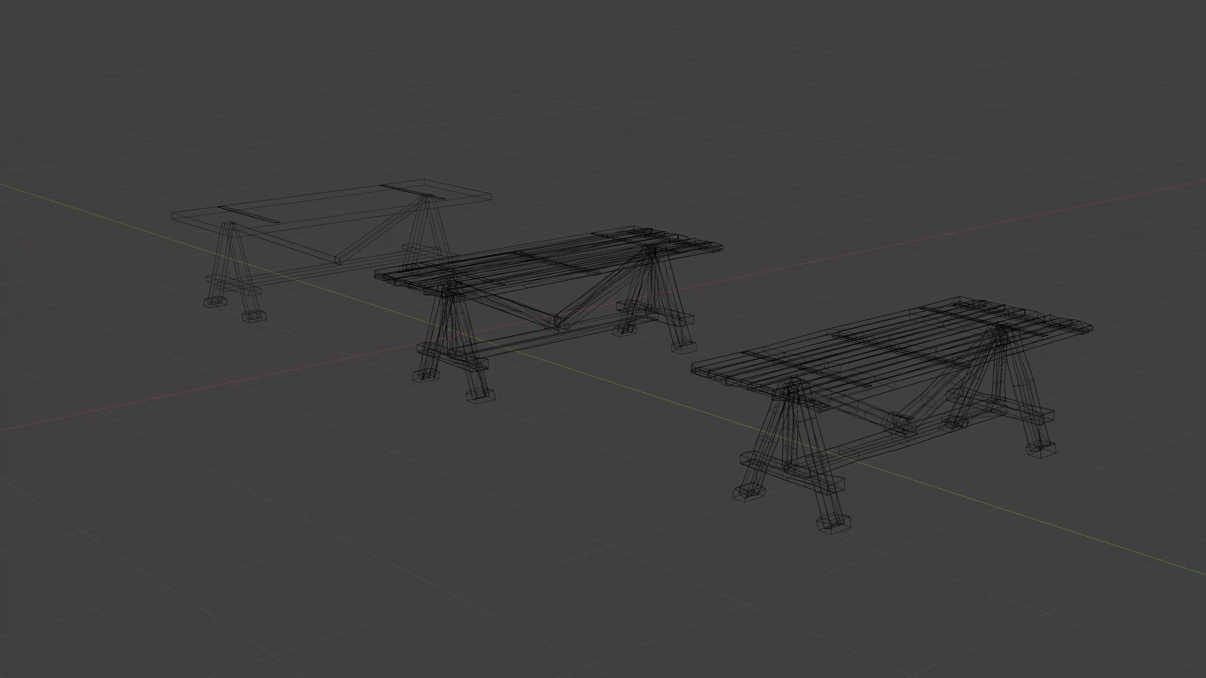 Medieval Wooden Table Low Poly PBR 3 LODs Custom Atlas Low-poly 3D model_8