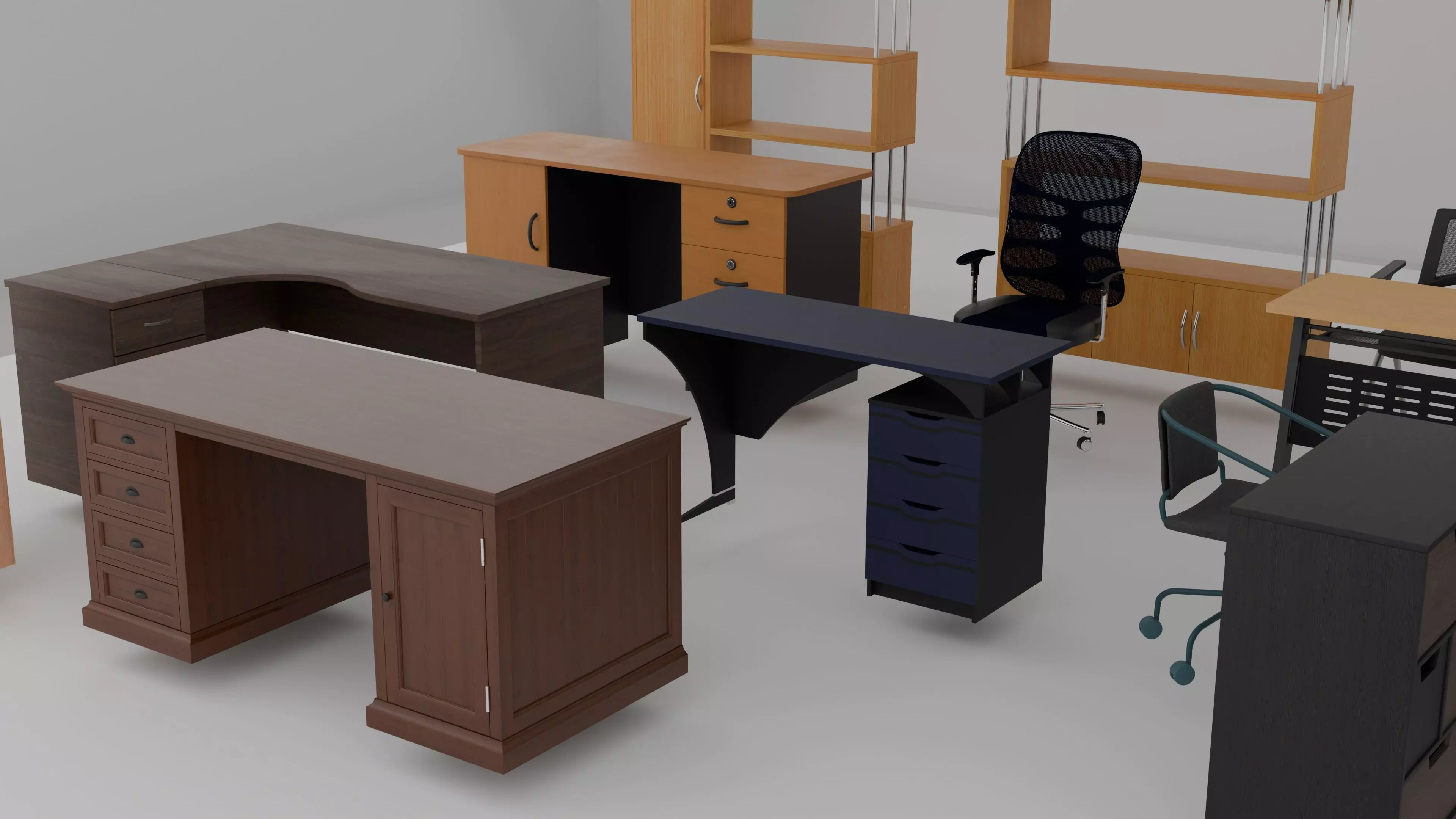 30 office models Low-poly 3D model_3