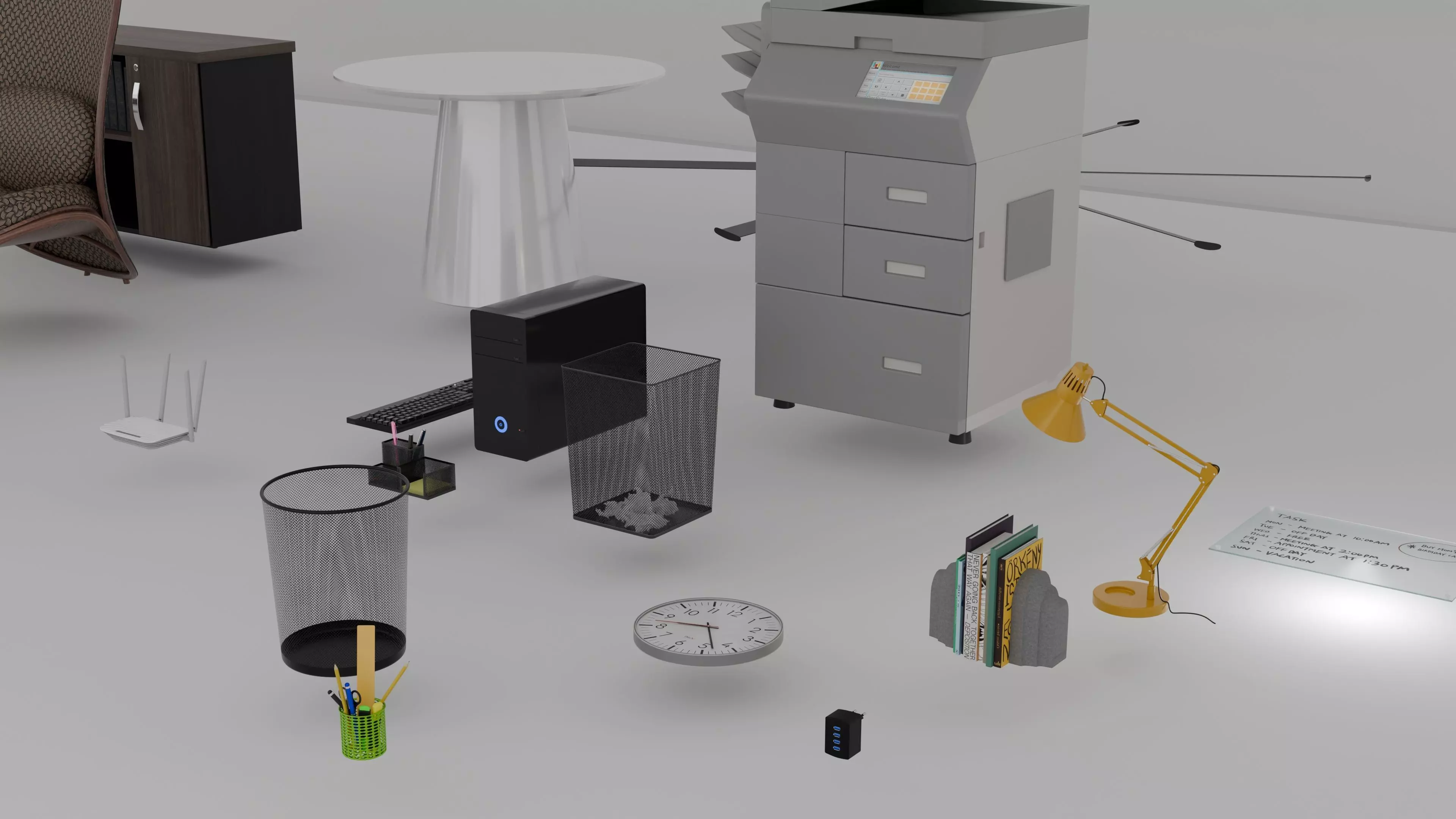 30 office models Low-poly 3D model_5