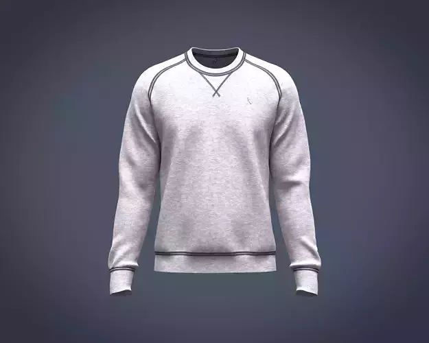 Mens sweatshirt with overlock stitch and raglan sleeve