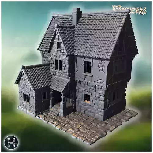 Small rural house with a thatched roof timber framing and detail