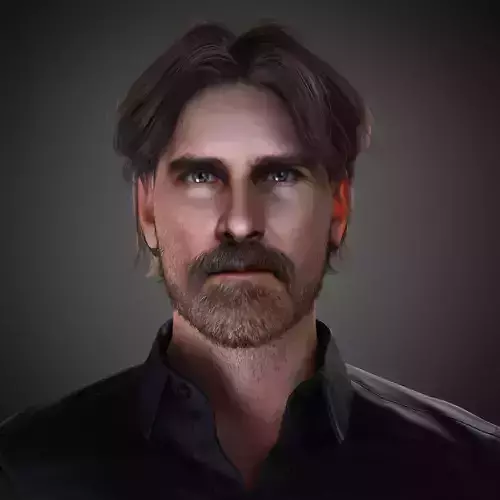 Christian Bale Character Low-poly 3D model