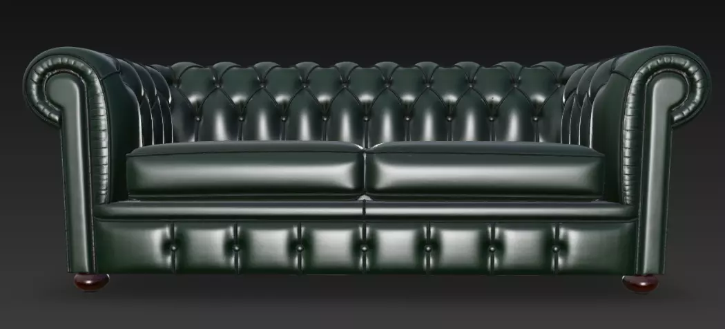 Green Chesterfield Sofa 3D Model 3D model_2