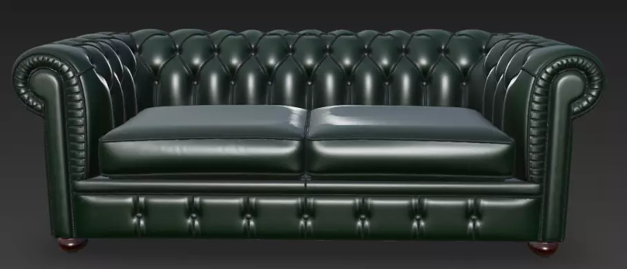 Green Chesterfield Sofa 3D Model 3D model_0