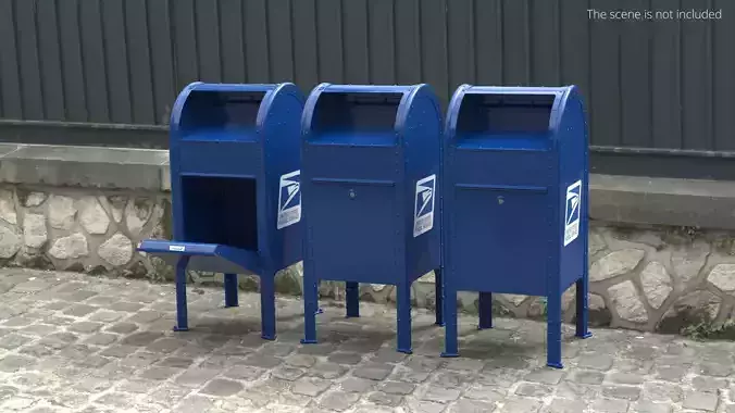 USPS Curbside Mail Box Blue