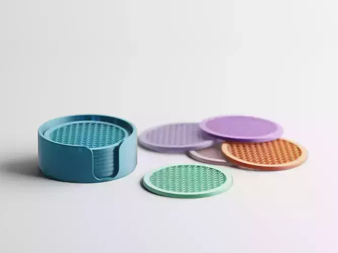 Modern Stackable Coaster Set with Holder