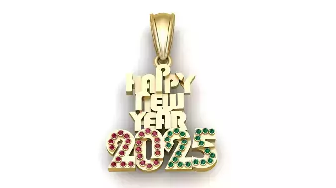 New Year Pendant 3D Printable  MODEL 