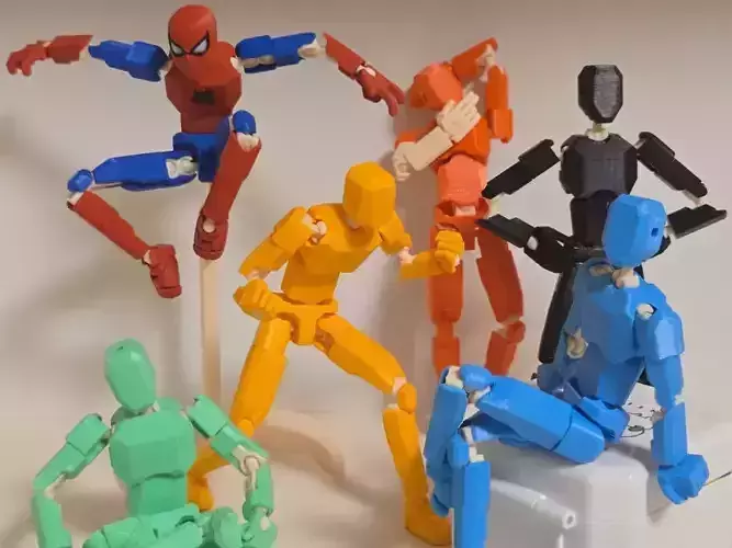 Articulated Action Figure  Multi Pose 3D Printed Model Kit  