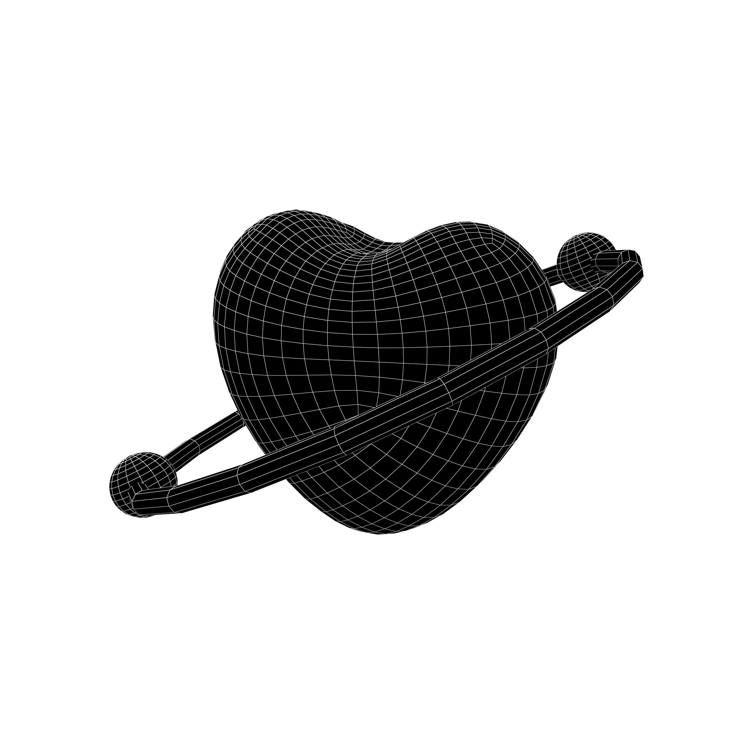 Heart Icon v2 002 Low-poly 3D model_4