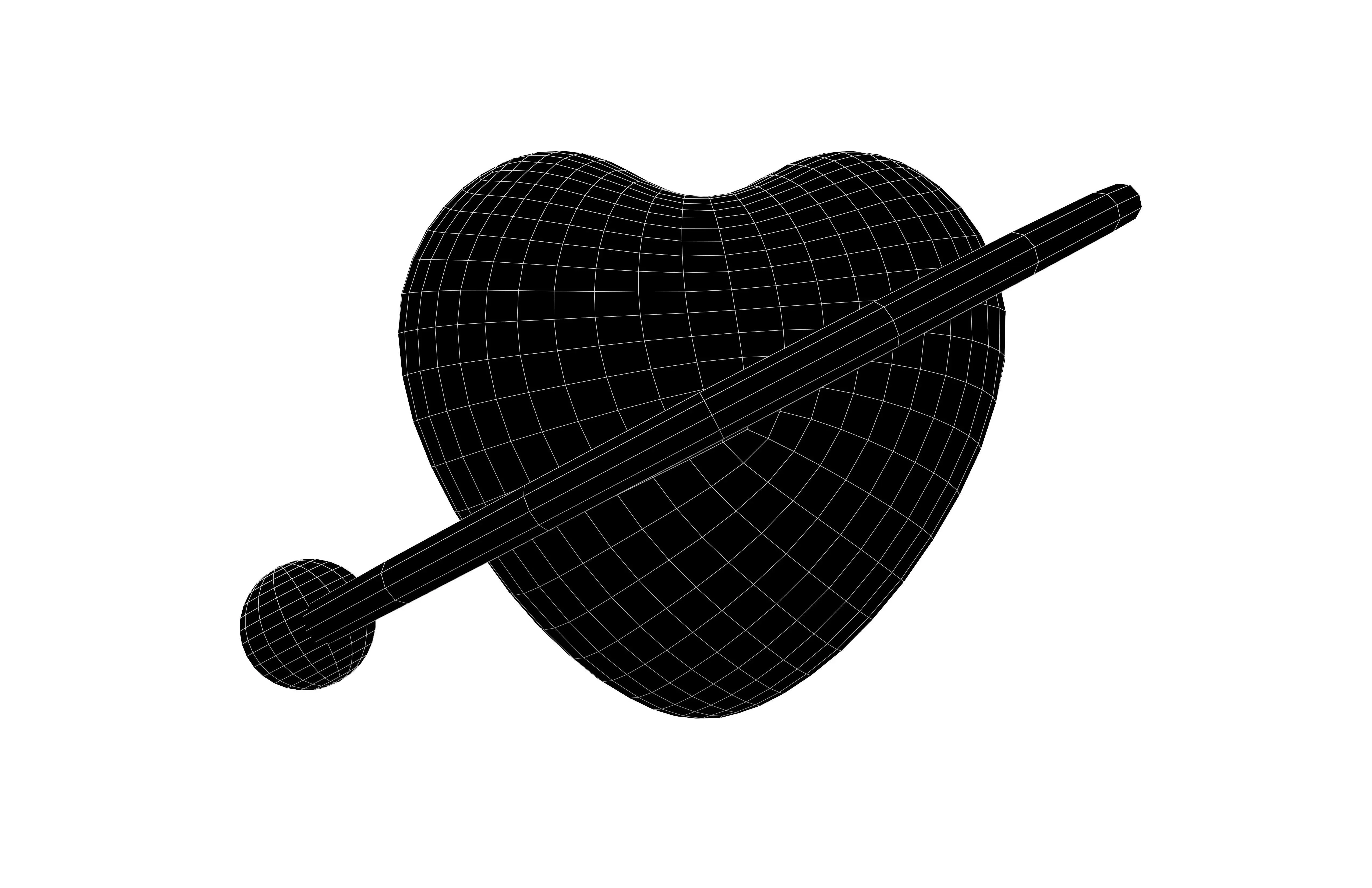 Heart Icon v2 003 Low-poly 3D model_5