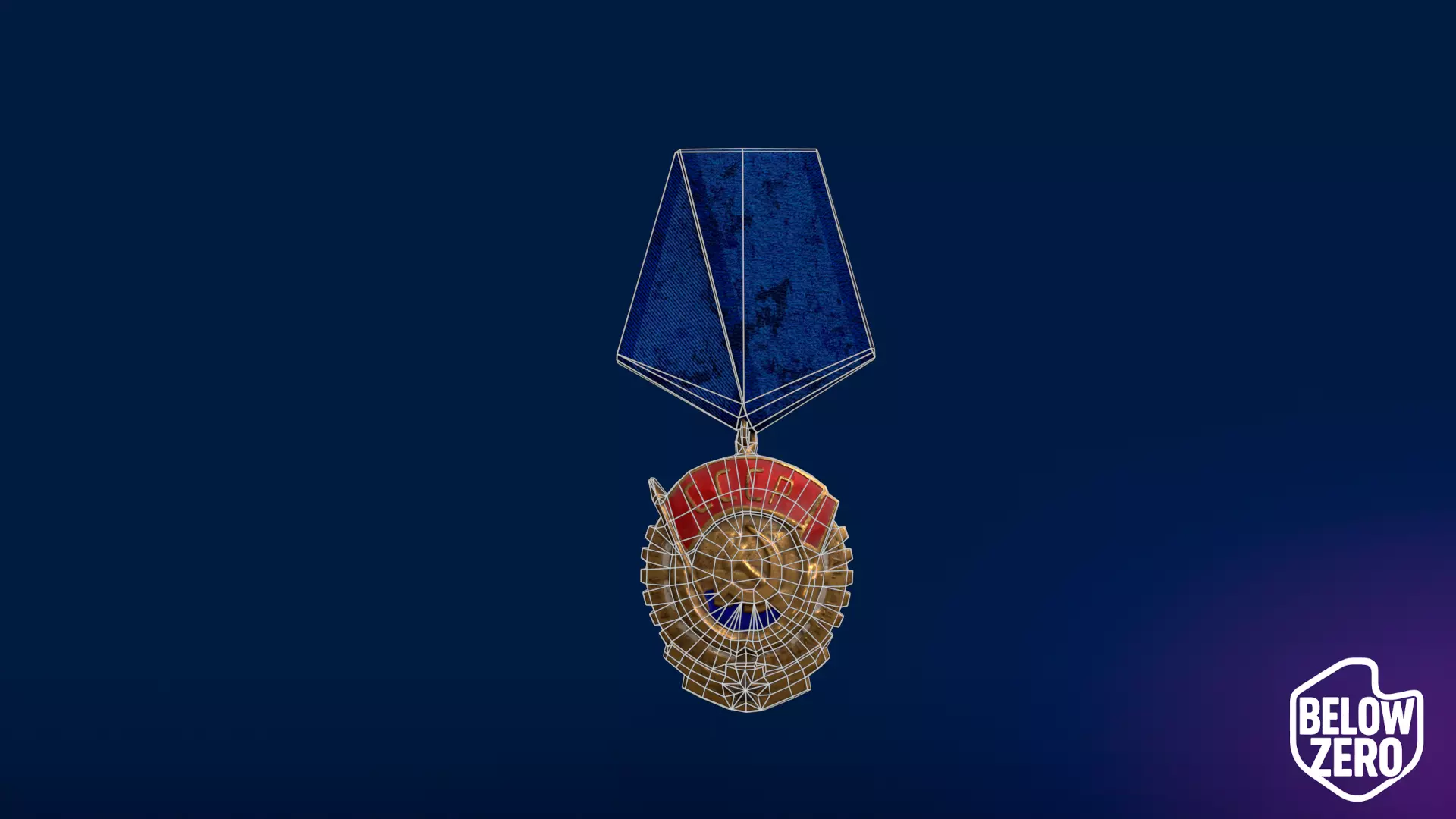 Soviet Military Medal Low-poly 3D model_3