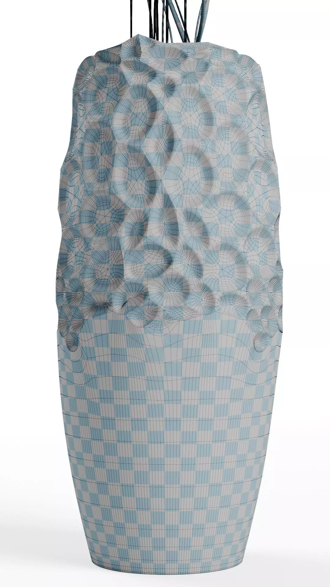 Red anthurium Plant in a decorative vase 3D model_14