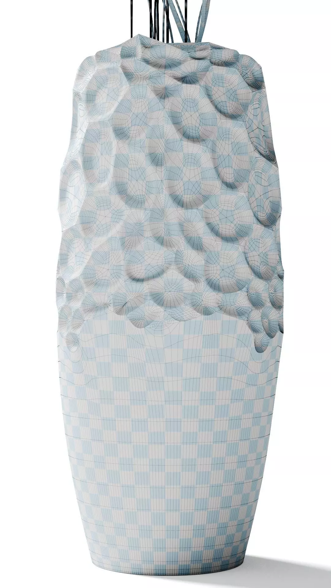 Red anthurium Plant in a decorative vase 3D model_15