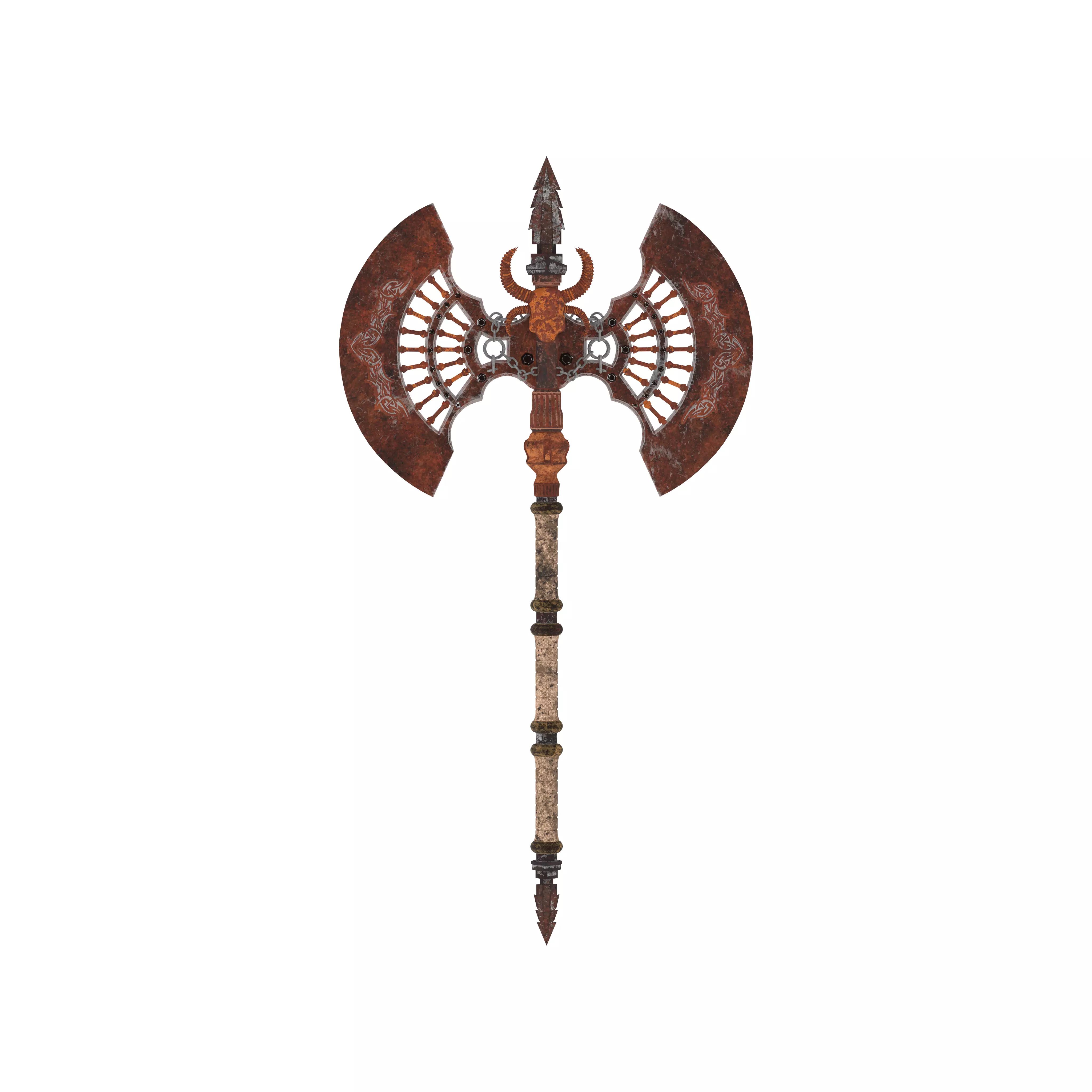 Battle Axe Low-poly 3D model_7