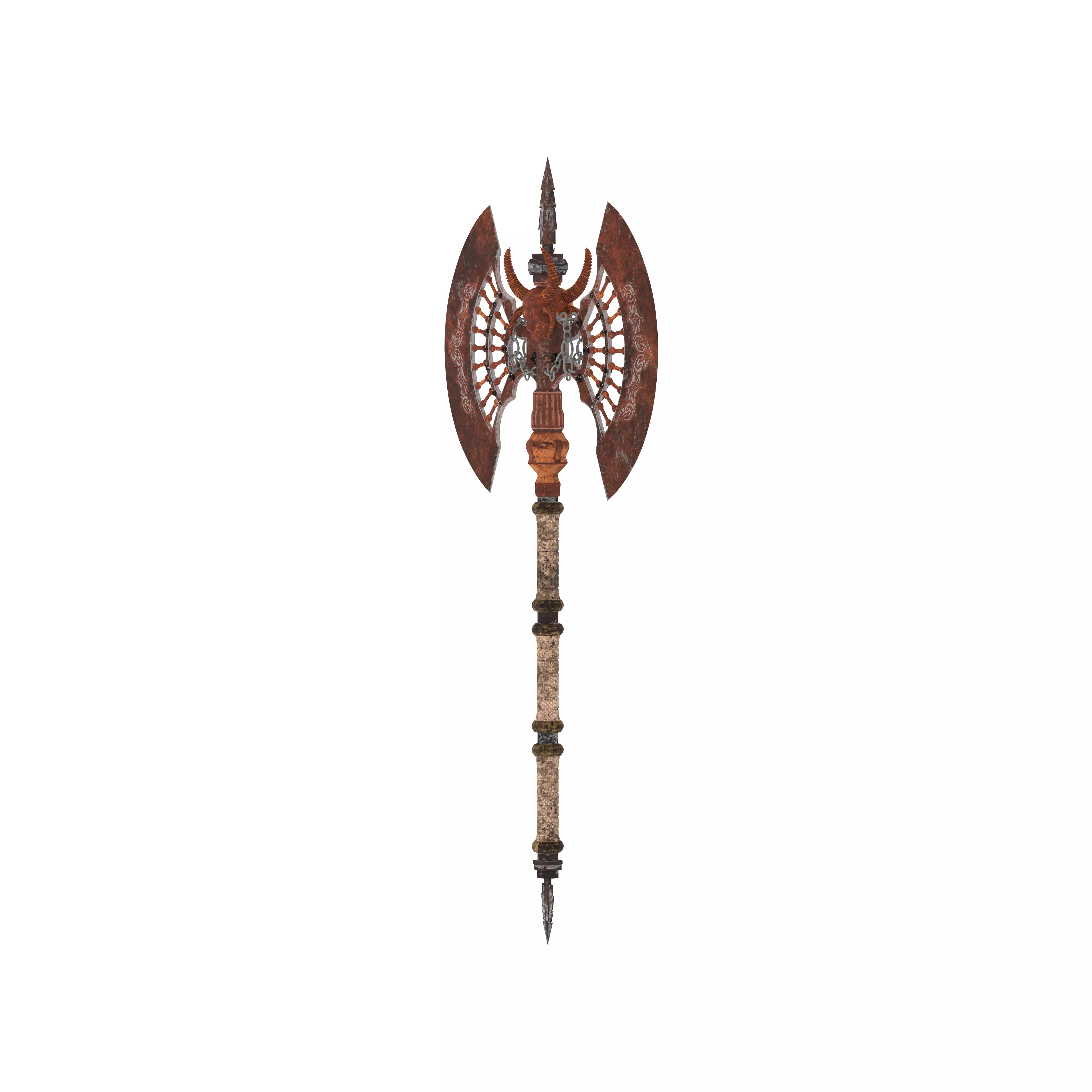 Battle Axe Low-poly 3D model_11