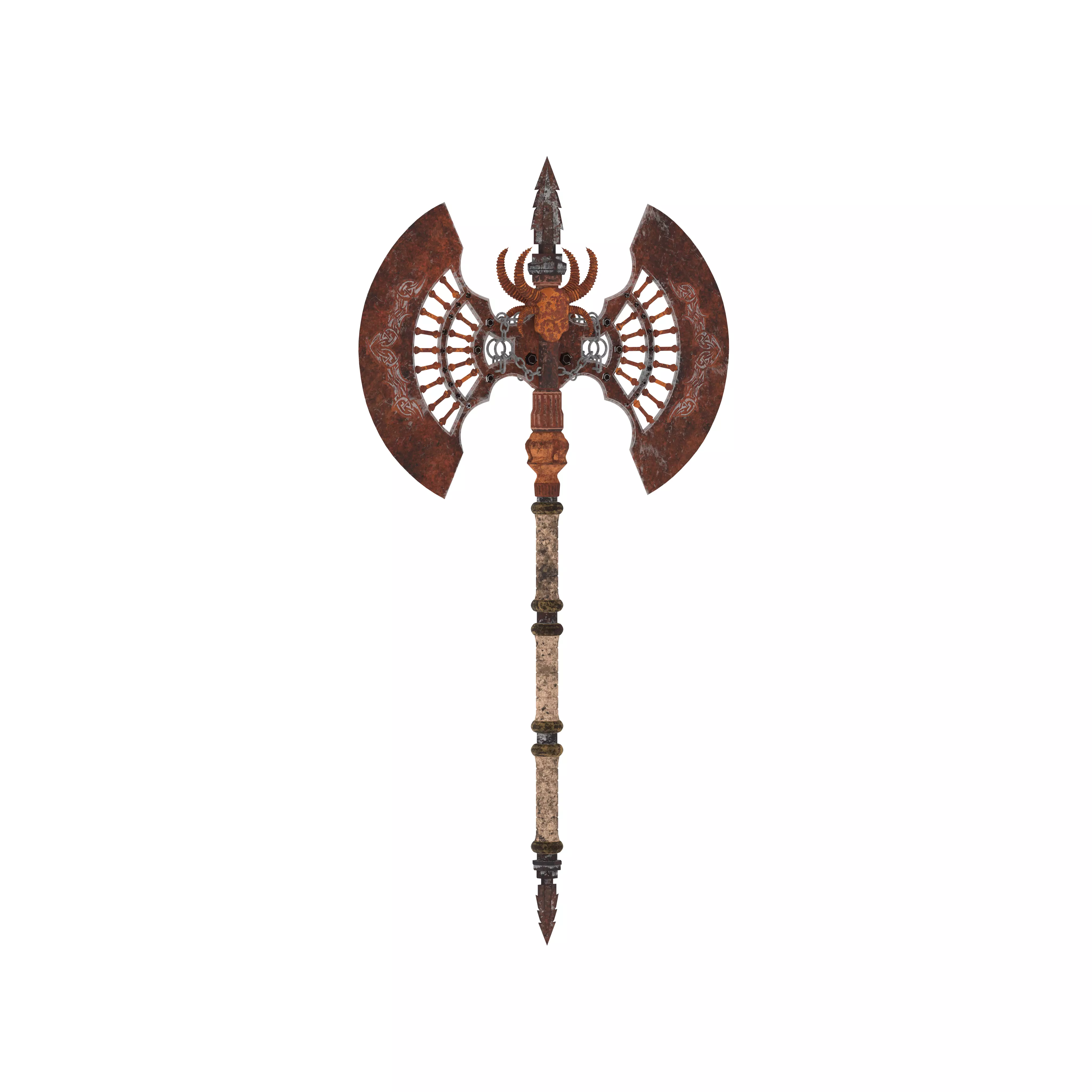 Battle Axe Low-poly 3D model_9