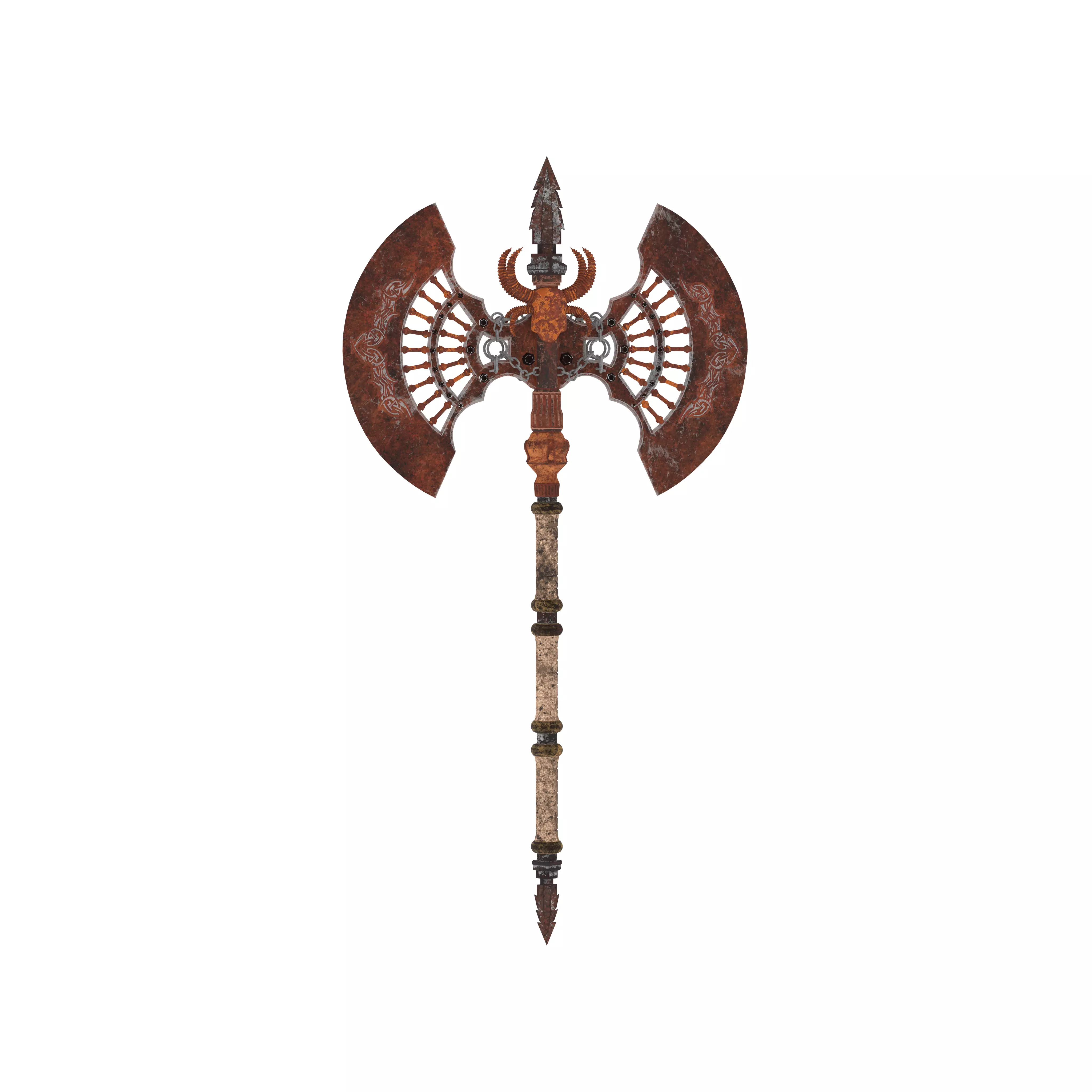 Battle Axe Low-poly 3D model_8