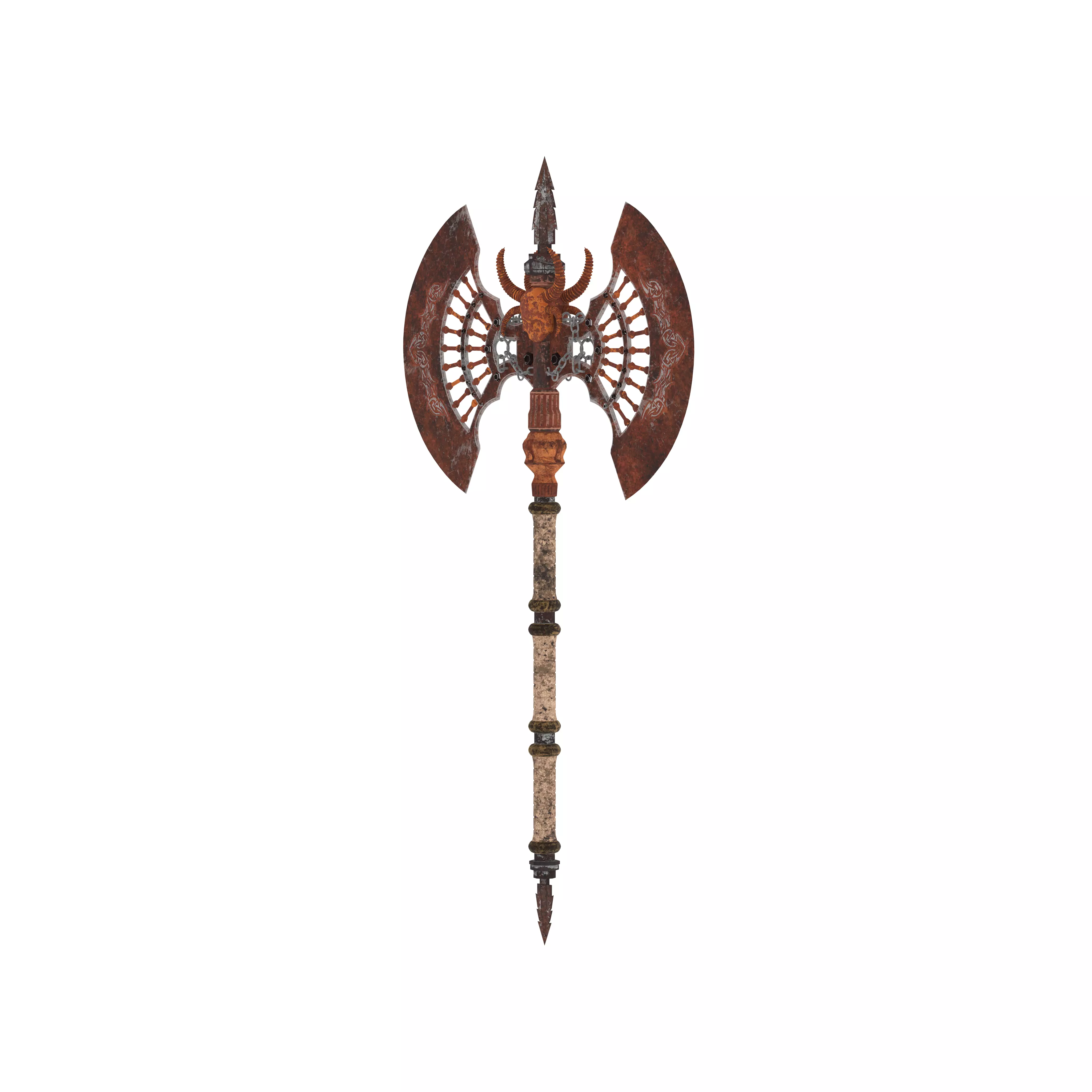 Battle Axe Low-poly 3D model_4