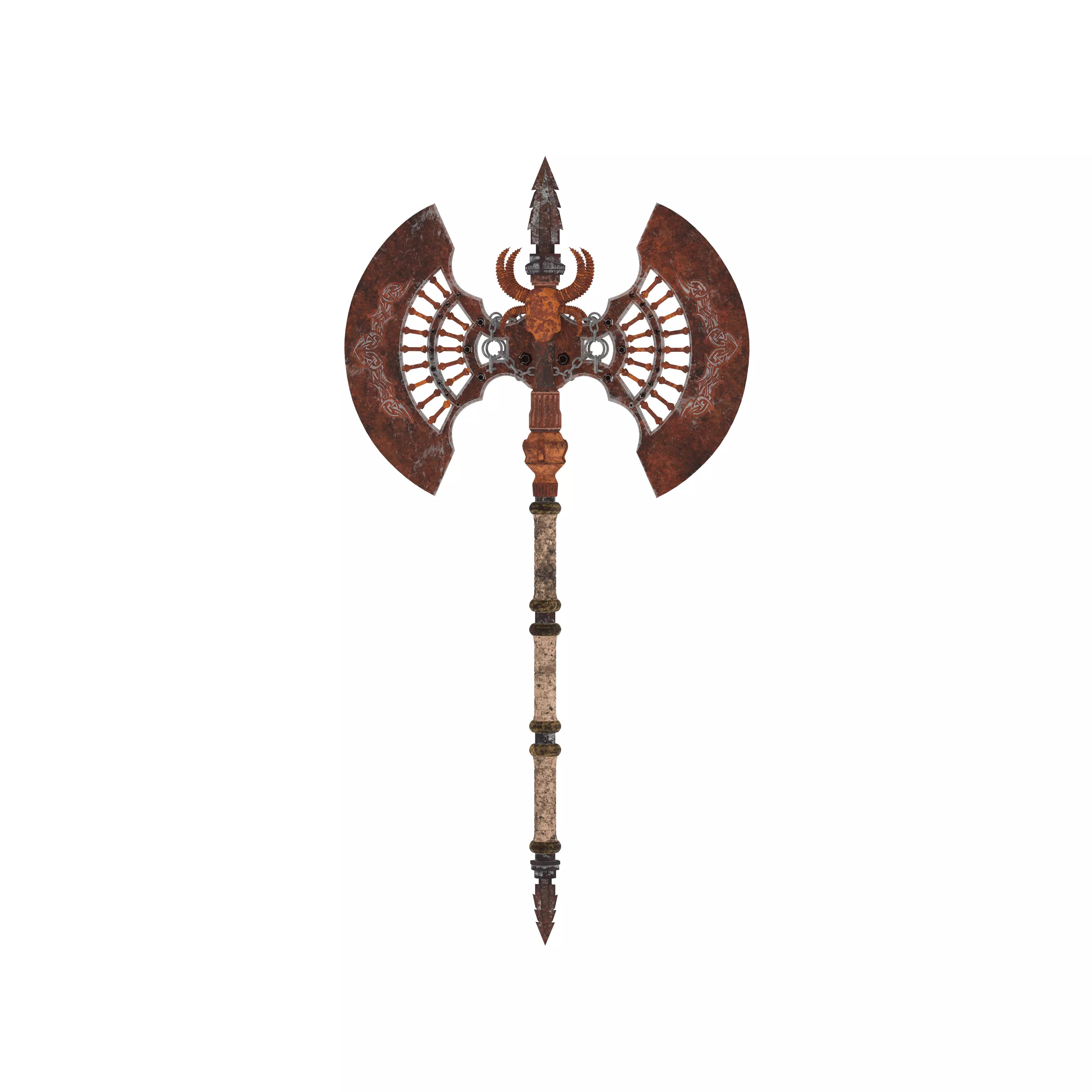 Battle Axe Low-poly 3D model_6