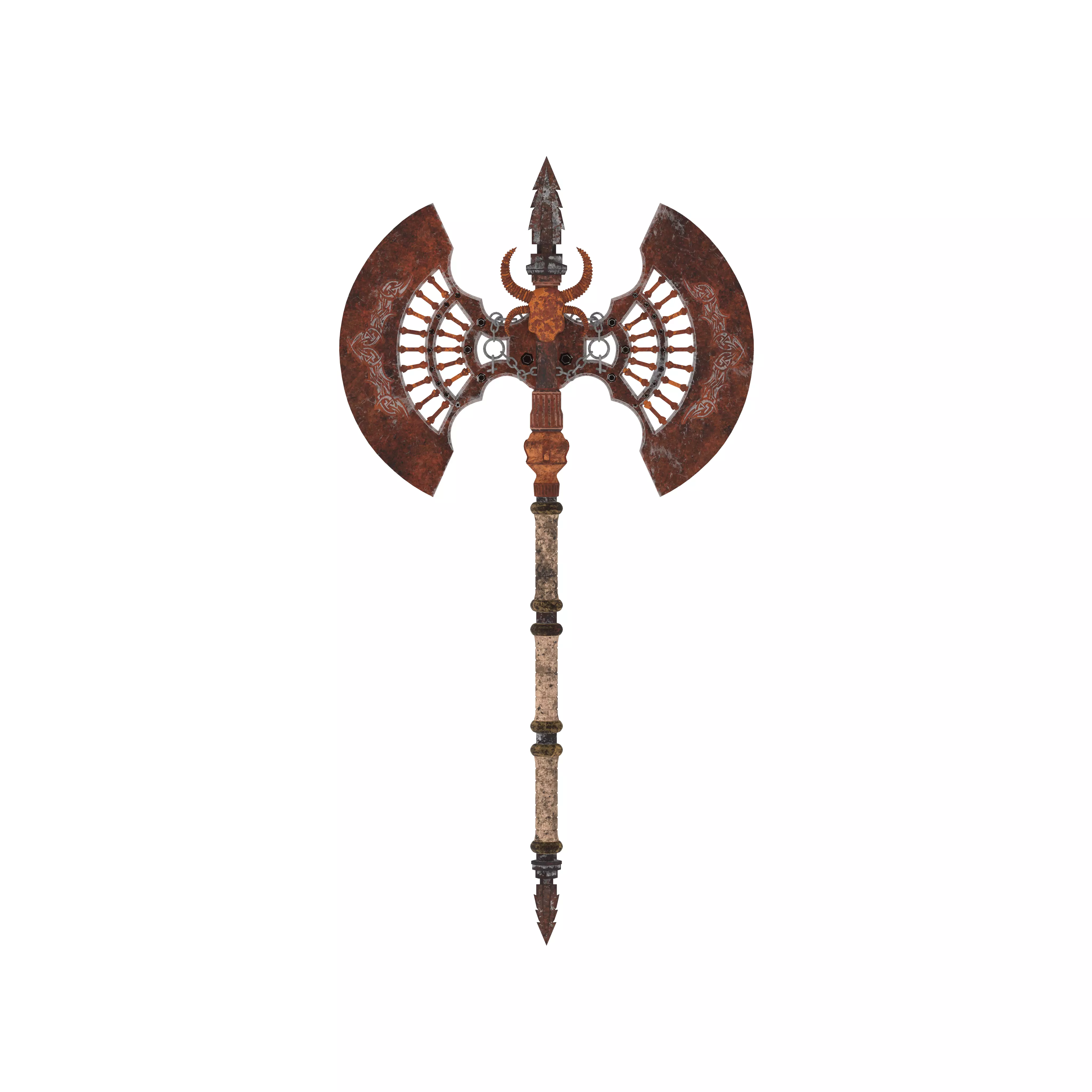 Battle Axe Low-poly 3D model_0
