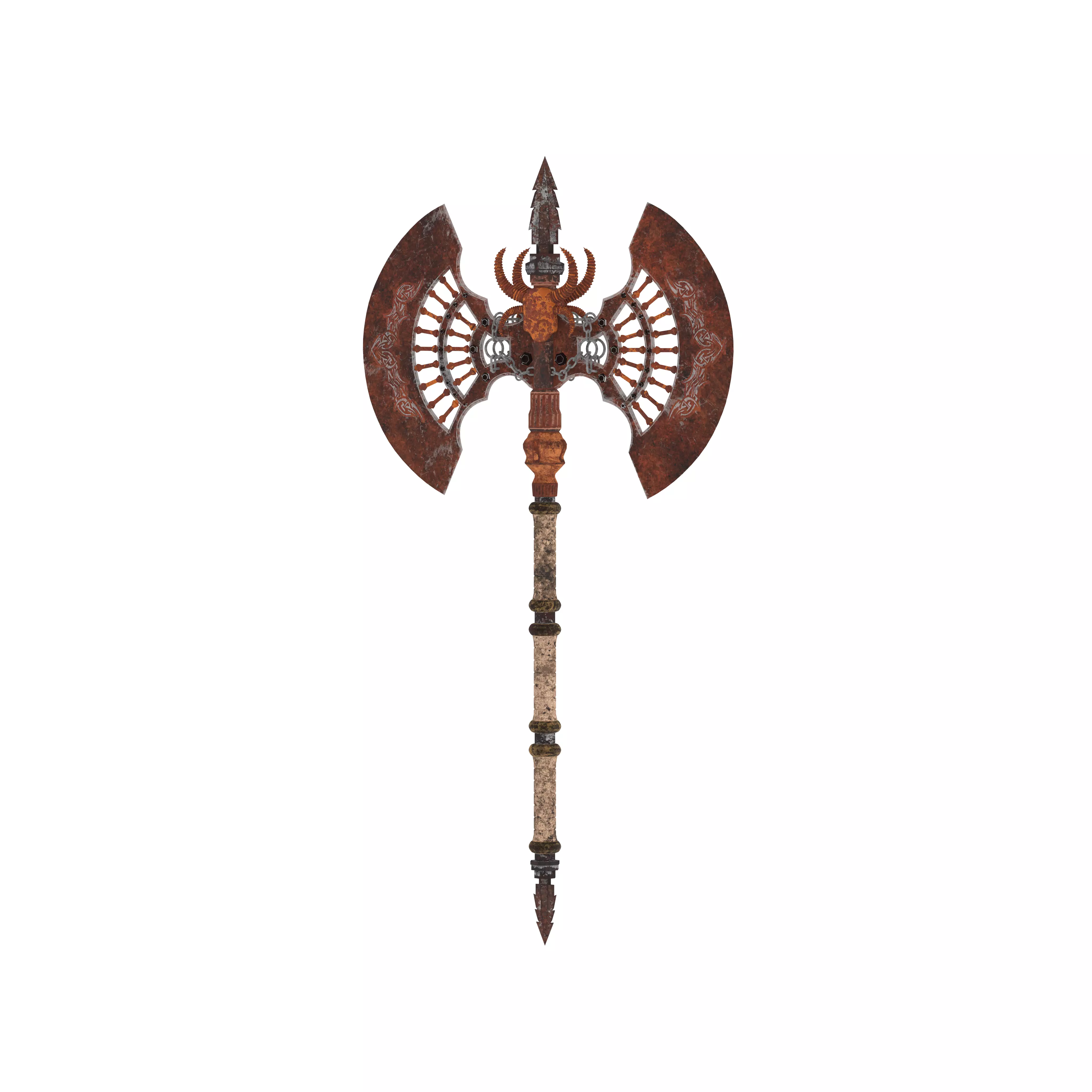 Battle Axe Low-poly 3D model_5