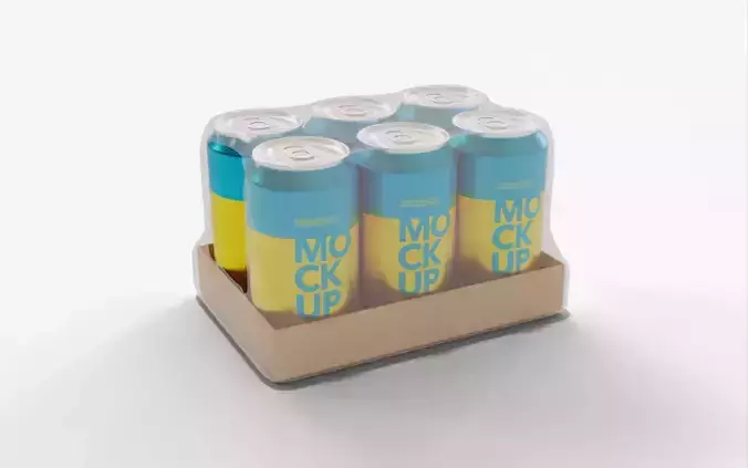 Blue Soda Can Pack of 6