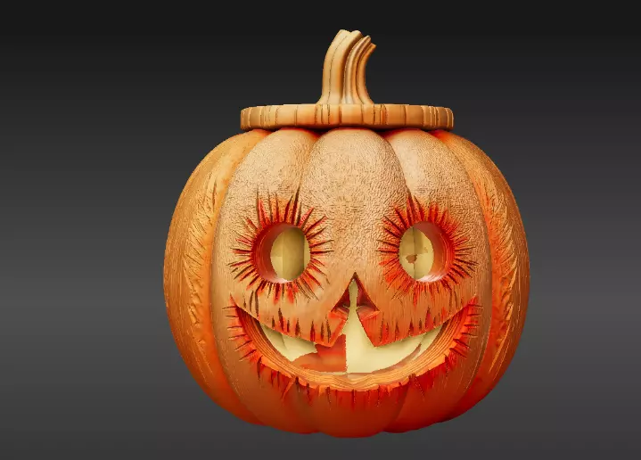 Ghost Pumpkin Lantern 3D Print Model Halloween Light Decor 3D print model_7
