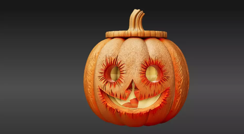 Ghost Pumpkin Lantern 3D Print Model Halloween Light Decor 3D print model_6