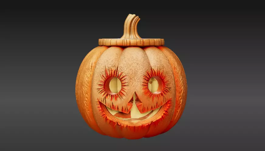 Ghost Pumpkin Lantern 3D Print Model Halloween Light Decor 3D print model_0