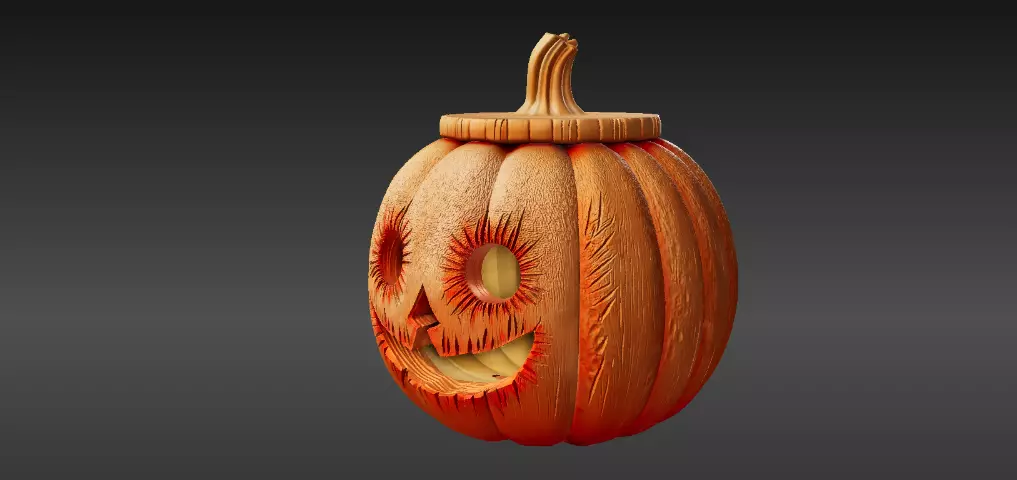 Ghost Pumpkin Lantern 3D Print Model Halloween Light Decor 3D print model_1
