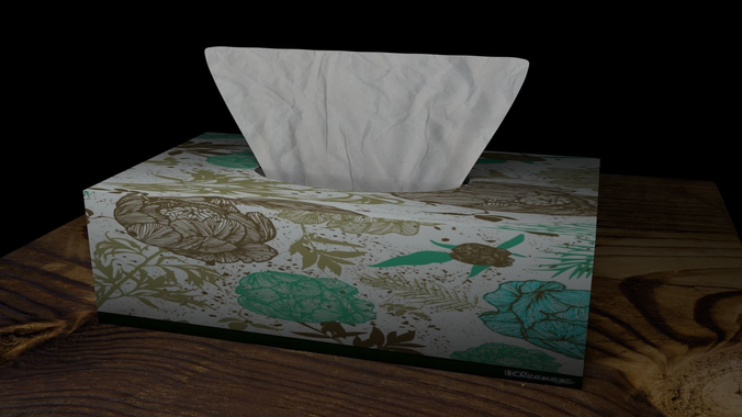Low Poly Tissue Box Low-poly 3D model