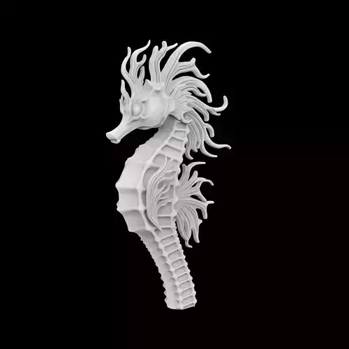 Fantasy Seahorse Sculpture 3D Printable Model