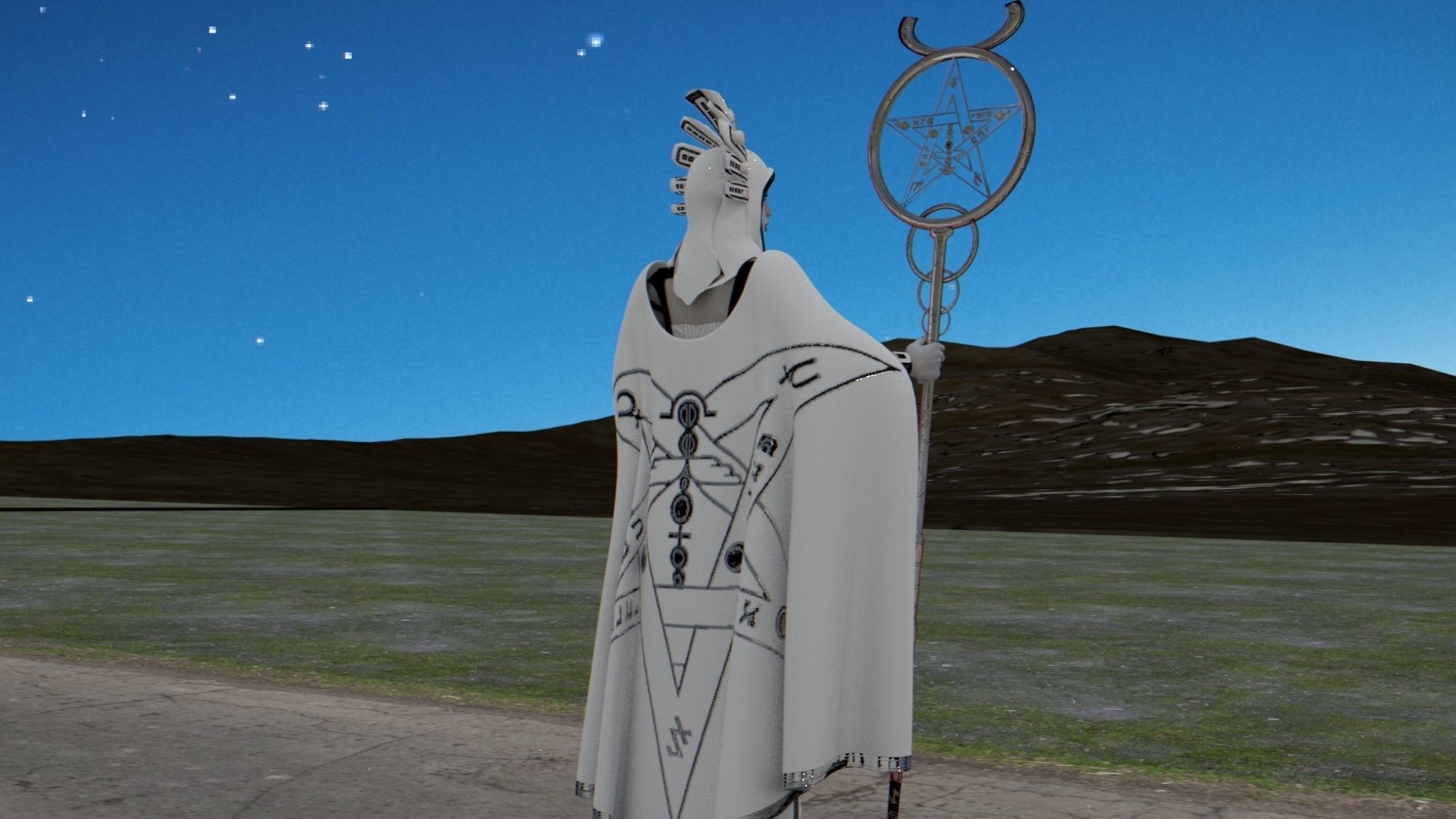 Sorceress goddess of stars 3D model_4