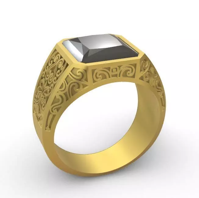 classic ring men model c 3D print model_4