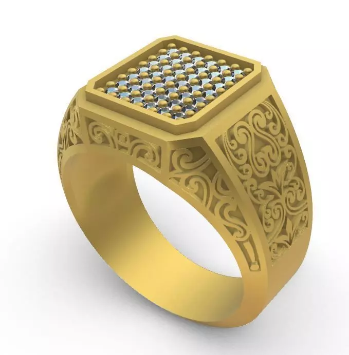 classic ring men model c 3D print model_7