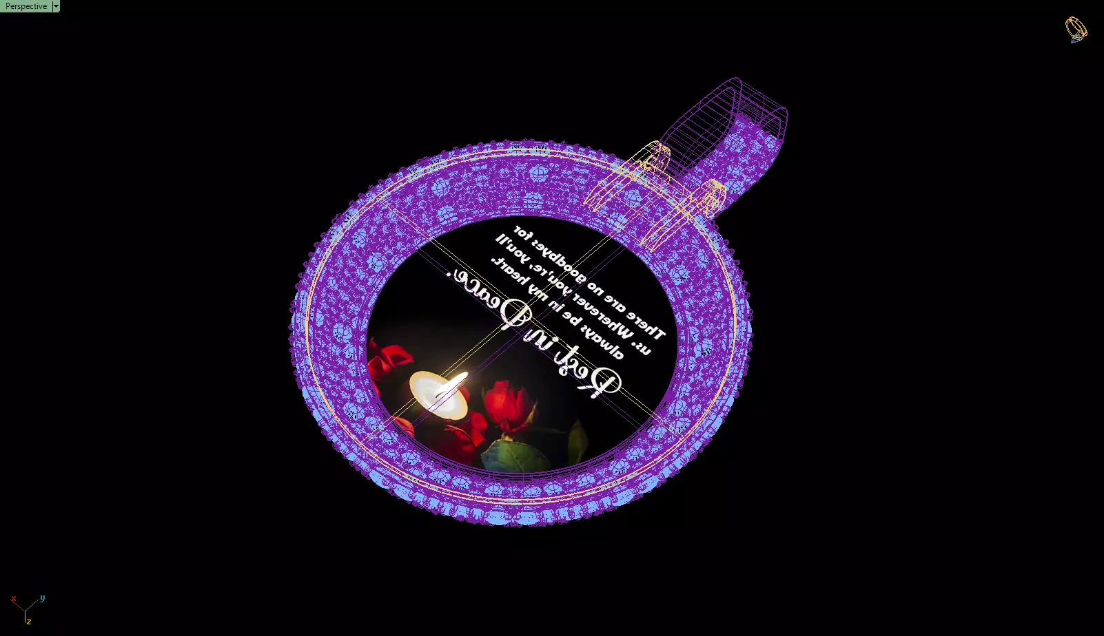 Custom RIP Memory Pictuer Pendant - Mosaic diamond Necklace  3D print model_15