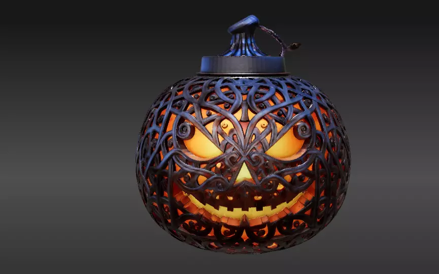 Twisted Vine Jack-o-Lantern Lantern 3D Print Model Carved 3D print model_5