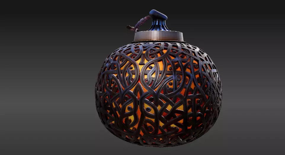 Twisted Vine Jack-o-Lantern Lantern 3D Print Model Carved 3D print model_6