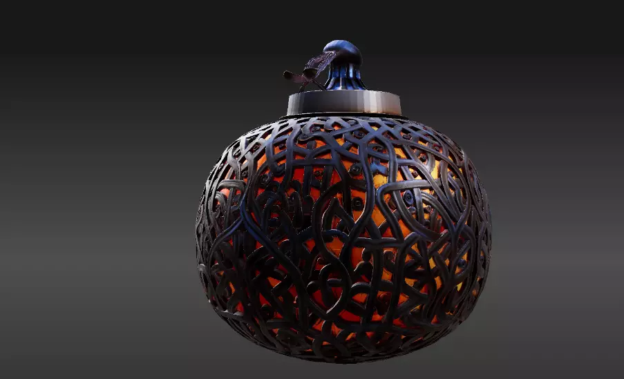 Twisted Vine Jack-o-Lantern Lantern 3D Print Model Carved 3D print model_7