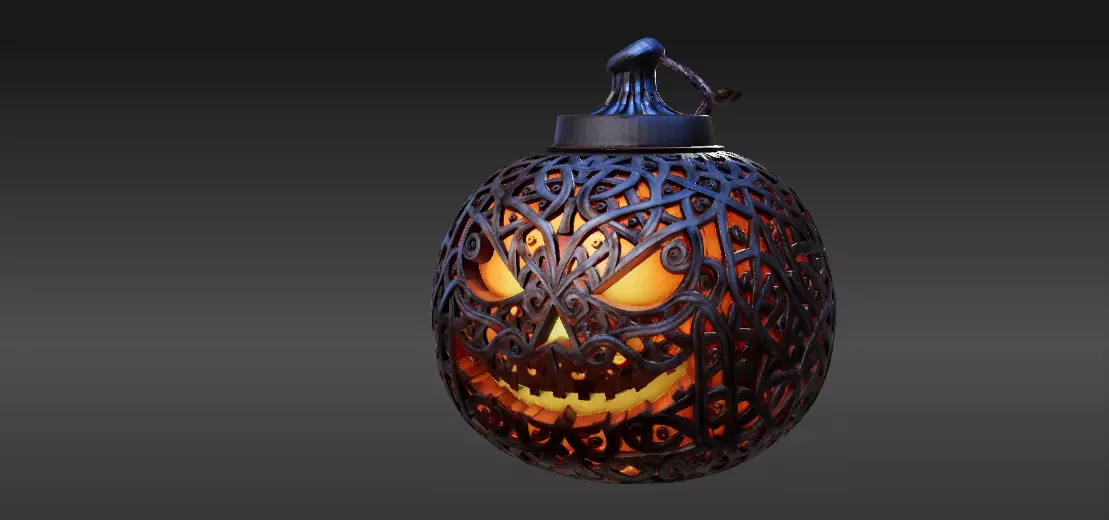 Twisted Vine Jack-o-Lantern Lantern 3D Print Model Carved 3D print model_3