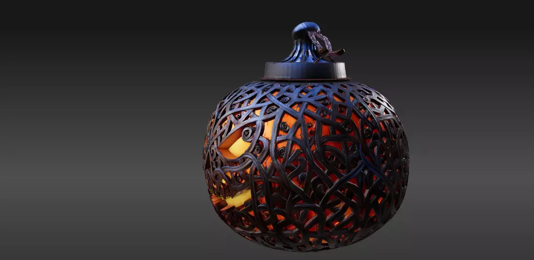 Twisted Vine Jack-o-Lantern Lantern 3D Print Model Carved 3D print model_8